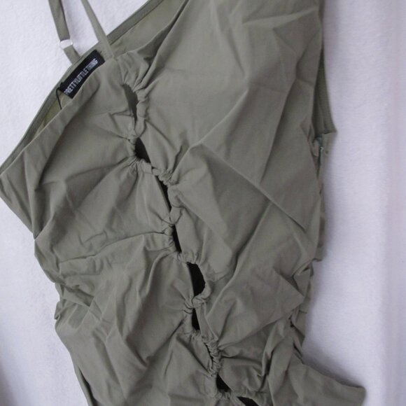 NWT PrettyLittleThing Lace Up One Shoulder Tank Top - Picture 3 of 16